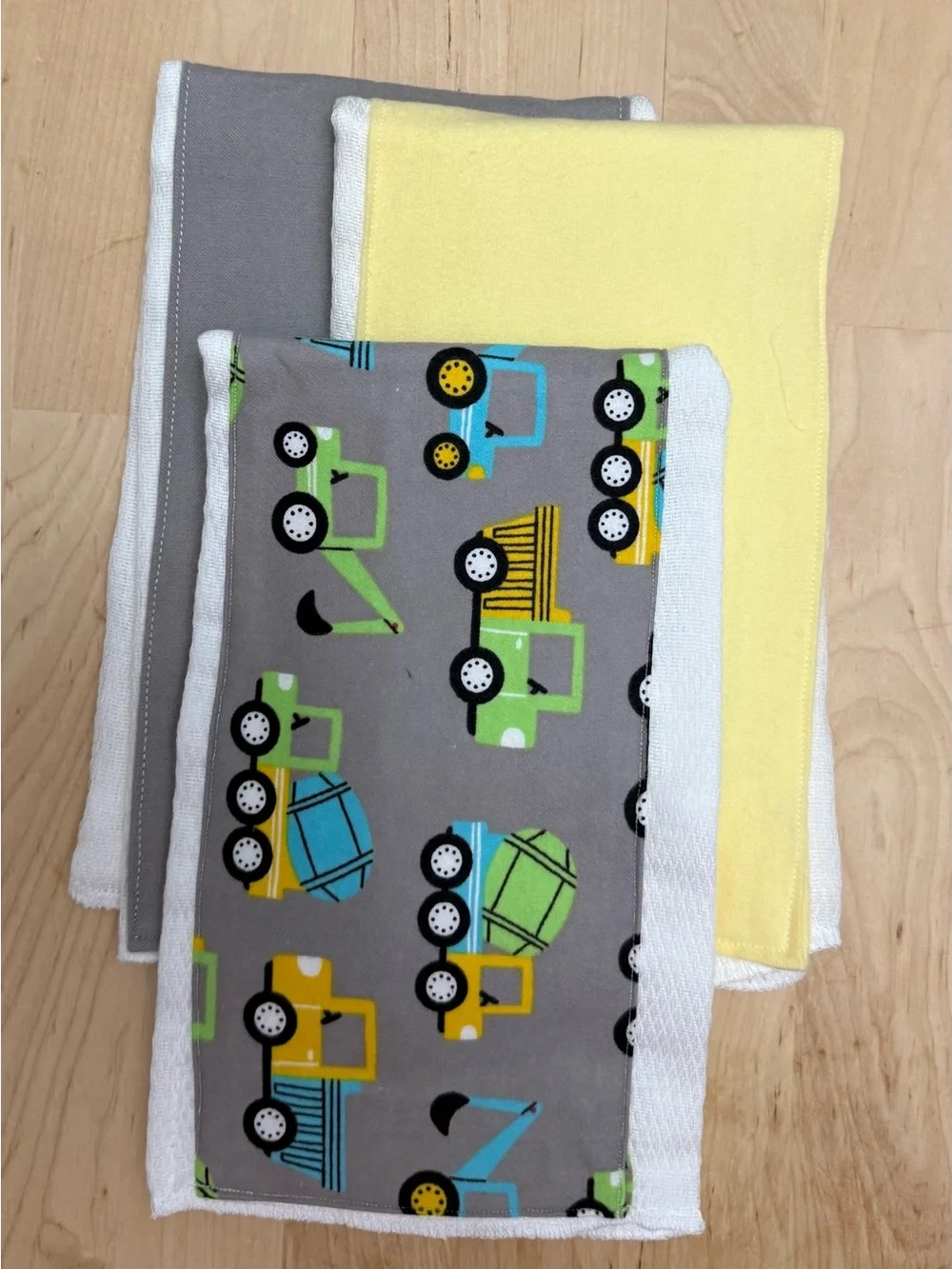 Handmade Baby Burp Cloths - Set of 3